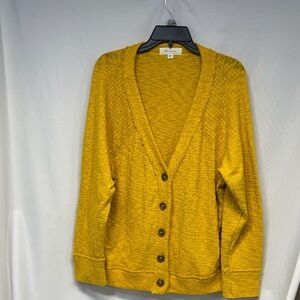 Two by Vince Camuto Golden mustard long sleeve textured Cardigan Sweater XXL